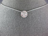 ESTATE .24CT DIAMOND 18KT WHITE GOLD 3D SOLITAIRE DIAMOND CUT FLOATING PENDANT