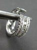 1.61CT DIAMOND 18KT WHITE GOLD 3D 3 ROW MULTI HEART HUGGIE HOOP HANGING EARRINGS