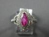 1.28CT DIAMOND & AAA RUBY 18K WHITE GOLD MARQUISE LOVE KNOT HALO ENGAGEMENT RING