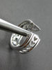 1.61CT DIAMOND 18KT WHITE GOLD 3D 3 ROW MULTI HEART HUGGIE HOOP HANGING EARRINGS