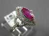 1.28CT DIAMOND & AAA RUBY 18K WHITE GOLD MARQUISE LOVE KNOT HALO ENGAGEMENT RING