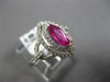 1.28CT DIAMOND & AAA RUBY 18K WHITE GOLD MARQUISE LOVE KNOT HALO ENGAGEMENT RING
