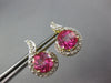 4.45CT DIAMOND & AAA PINK QUARTZ 14KT YELLOW GOLD ROUND CLIP ON HANGING EARRINGS