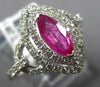 1.28CT DIAMOND & AAA RUBY 18K WHITE GOLD MARQUISE LOVE KNOT HALO ENGAGEMENT RING