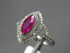 1.28CT DIAMOND & AAA RUBY 18K WHITE GOLD MARQUISE LOVE KNOT HALO ENGAGEMENT RING