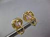 4.45CT DIAMOND & AAA PINK QUARTZ 14KT YELLOW GOLD ROUND CLIP ON HANGING EARRINGS