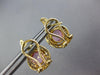4.45CT DIAMOND & AAA PINK QUARTZ 14KT YELLOW GOLD ROUND CLIP ON HANGING EARRINGS