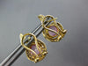 4.45CT DIAMOND & AAA PINK QUARTZ 14KT YELLOW GOLD ROUND CLIP ON HANGING EARRINGS