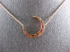 ESTATE 1.16CT DIAMOND & AAA RUBY 18KT ROSE GOLD 3D CLASSIC MOON LOVE NECKLACE