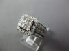 LARGE 1.50CT DIAMOND 14KT WHITE GOLD PRINCESS & ROUND SQUARE WEDDING RING SET