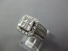 LARGE 1.50CT DIAMOND 14KT WHITE GOLD PRINCESS & ROUND SQUARE WEDDING RING SET