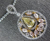 LARGE 2.60CT WHITE PINK & CANARY DIAMOND 18KT 2 TONE GOLD 3D MULTI SHAPE PENDANT