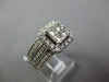 LARGE 1.50CT DIAMOND 14KT WHITE GOLD PRINCESS & ROUND SQUARE WEDDING RING SET
