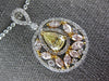 LARGE 2.60CT WHITE PINK & CANARY DIAMOND 18KT 2 TONE GOLD 3D MULTI SHAPE PENDANT