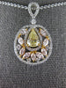 LARGE 2.60CT WHITE PINK & CANARY DIAMOND 18KT 2 TONE GOLD 3D MULTI SHAPE PENDANT