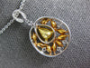 LARGE 2.60CT WHITE PINK & CANARY DIAMOND 18KT 2 TONE GOLD 3D MULTI SHAPE PENDANT