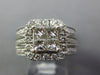 LARGE 1.50CT DIAMOND 14KT WHITE GOLD PRINCESS & ROUND SQUARE WEDDING RING SET