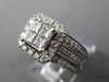 LARGE 1.50CT DIAMOND 14KT WHITE GOLD PRINCESS & ROUND SQUARE WEDDING RING SET