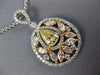 LARGE 2.60CT WHITE PINK & CANARY DIAMOND 18KT 2 TONE GOLD 3D MULTI SHAPE PENDANT