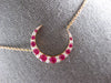 ESTATE 1.16CT DIAMOND & AAA RUBY 18KT ROSE GOLD 3D CLASSIC MOON LOVE NECKLACE