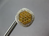 LARGE 1.74CT WHITE & CANARY DIAMOND 18KT YELLOW GOLD 3D HEXAGON CLIP ON EARRINGS