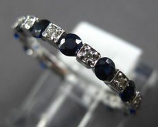 1.71CT DIAMOND & AAA SAPPHIRE 14KT WHITE GOLD 3D 2MM ETERNITY ANNIVERSARY RING