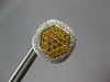 LARGE 1.74CT WHITE & CANARY DIAMOND 18KT YELLOW GOLD 3D HEXAGON CLIP ON EARRINGS