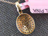 ESTATE .30CT WHITE & PINK DIAMOND 18K WHITE & ROSE GOLD CLUSTER OVAL FUN PENDANT