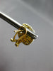 LARGE 1.74CT WHITE & CANARY DIAMOND 18KT YELLOW GOLD 3D HEXAGON CLIP ON EARRINGS