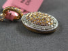 ESTATE .30CT WHITE & PINK DIAMOND 18K WHITE & ROSE GOLD CLUSTER OVAL FUN PENDANT