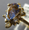 1.2CT DIAMOND & AAA TANZANITE 14K YELLOW GOLD PEAR SHAPE & ROUND FRIENDSHIP RING