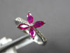 .62CT DIAMOND & AAA RUBY 14KT WHITE GOLD MARQUISE 4 LEAF CLOVER FLOWER LOVE RING