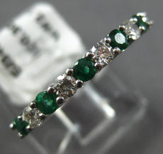 .67CT DIAMOND & AAA EMERALD 14KT WHITE GOLD ROUND SEMI ETERNITY ANNIVERSARY RING