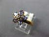 .84CT DIAMOND & AAA TANZANITE 14KT YELLOW GOLD 3D OVAL & ROUND FLOWER FUN RING