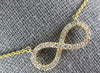 ESTATE .29CT DIAMOND 18KT YELLOW GOLD 3D CLASSIC INFINITY LOVE NECKLACE