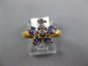.84CT DIAMOND & AAA TANZANITE 14KT YELLOW GOLD 3D OVAL & ROUND FLOWER FUN RING