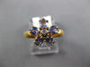 .84CT DIAMOND & AAA TANZANITE 14KT YELLOW GOLD 3D OVAL & ROUND FLOWER FUN RING
