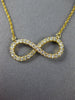 ESTATE .29CT DIAMOND 18KT YELLOW GOLD 3D CLASSIC INFINITY LOVE NECKLACE