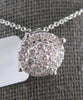 LARGE 1.0CT DIAMOND 14KT WHITE GOLD CLUSTER HALO CLASSIC ROUND FLOATING PENDANT