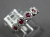 .57CT DIAMOND & AAA RUBY 18KT WHITE GOLD CLASSIC 5 STONE HALO ANNIVERSARY RING
