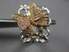 LARGE .67CT DIAMOND 18K WHITE & ROSE GOLD BUTTERFLY BOW CLIP ON HANGING EARRINGS