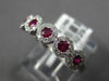 .57CT DIAMOND & AAA RUBY 18KT WHITE GOLD CLASSIC 5 STONE HALO ANNIVERSARY RING