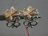 LARGE .67CT DIAMOND 18K WHITE & ROSE GOLD BUTTERFLY BOW CLIP ON HANGING EARRINGS