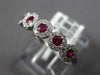 .57CT DIAMOND & AAA RUBY 18KT WHITE GOLD CLASSIC 5 STONE HALO ANNIVERSARY RING