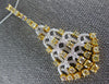 LARGE 1.87CT WHITE & CANARY DIAMOND 18K 2 TONE GOLD TRIANGULAR TEAR DROP PENDANT
