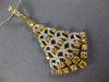LARGE 1.87CT WHITE & CANARY DIAMOND 18K 2 TONE GOLD TRIANGULAR TEAR DROP PENDANT