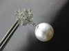 LARGE .80CT DIAMOND & AAA SOUTH SEA PEARL 18K WHITE GOLD FLORAL HANGING EARRINGS
