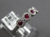 .57CT DIAMOND & AAA RUBY 18KT WHITE GOLD CLASSIC 5 STONE HALO ANNIVERSARY RING