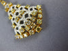 LARGE 1.87CT WHITE & CANARY DIAMOND 18K 2 TONE GOLD TRIANGULAR TEAR DROP PENDANT