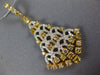 LARGE 1.87CT WHITE & CANARY DIAMOND 18K 2 TONE GOLD TRIANGULAR TEAR DROP PENDANT